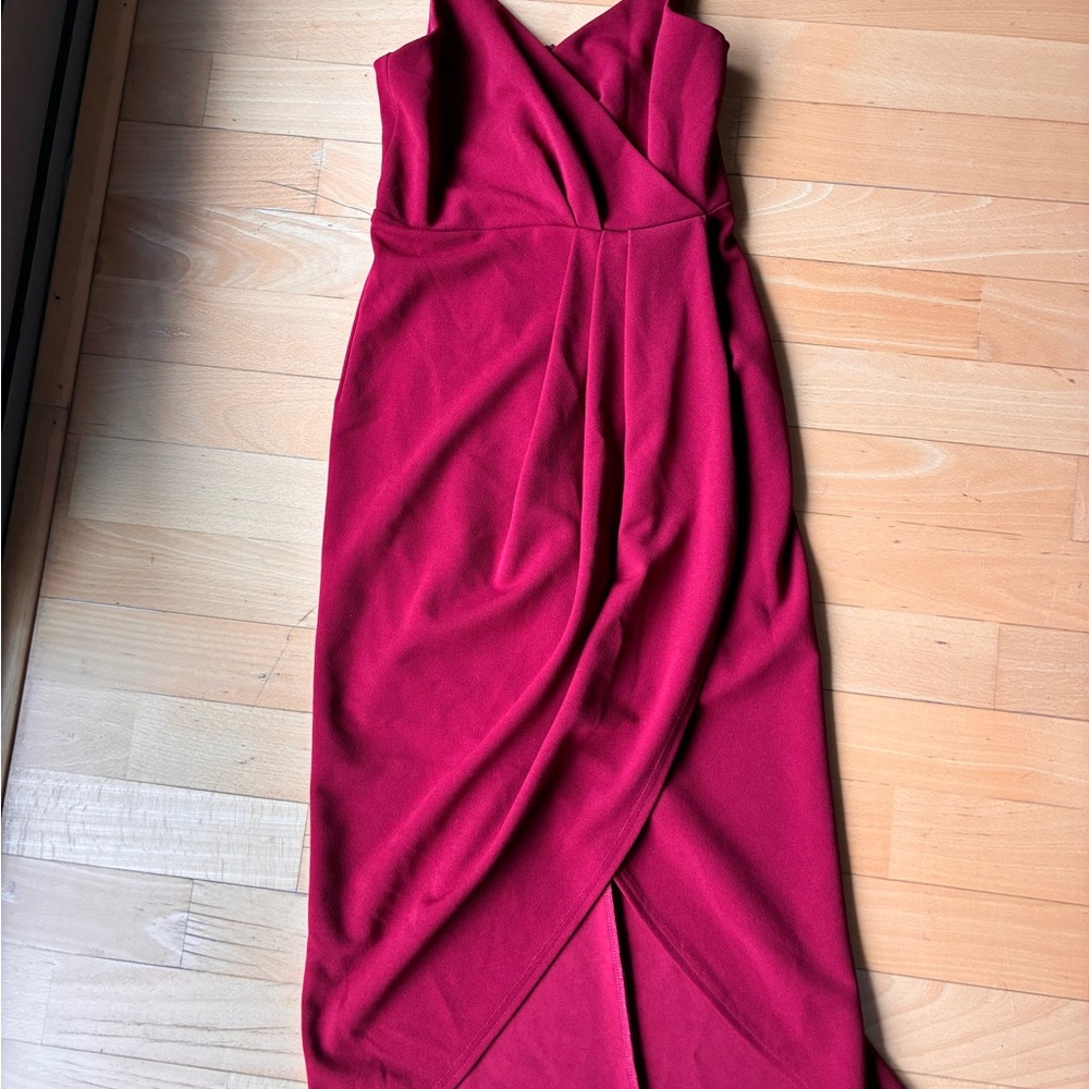 Lulu's Red Midi Dress Tulip Skirt